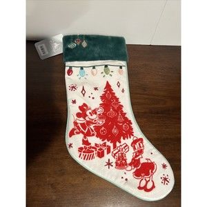 NWT Disney Store Minnie Mouse & Friends Christmas Stocking Green